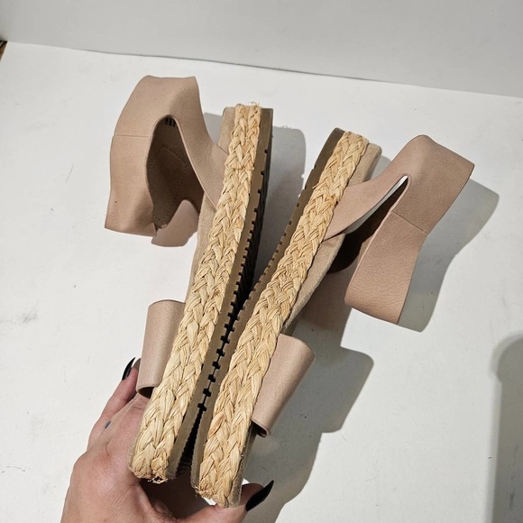 Soul Naturalizer Deed Platform Ankle Strap Sandal 10 Beige Raffia Wrapped‎ - Picture 4 of 8